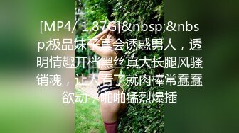 [MP4/ 1.87G]&nbsp;&nbsp;极品妹子真会诱惑男人，透明情趣开档黑丝真大长腿风骚销魂，让人看了就肉棒常蠢蠢欲动，啪啪猛烈爆插